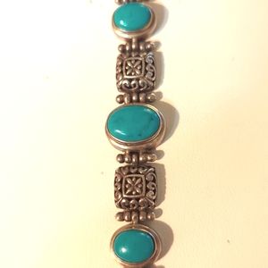 Vtg Silver And Turquoise Bracelet
